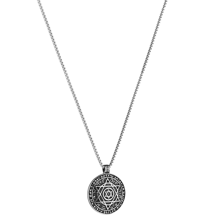 HIPHOP Constellation Tarot Hexagram Talisman Solomon Seal Necklace for Men & Women