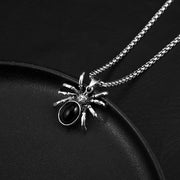Fashion Punk Trending Hip Hop Giant Tarantula Spider Handmade Crystal Cuban Iced Out Bling Sparkle American Diamond Pendant Cubic Zirconia Necklace with Chain Gift Jewelry for Men and Women