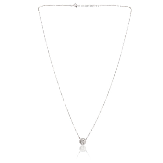 Pravi Jewels Pure 925 sterling silver necklace for girls, With cubic zirconia round pendant, Suitable for all occasions