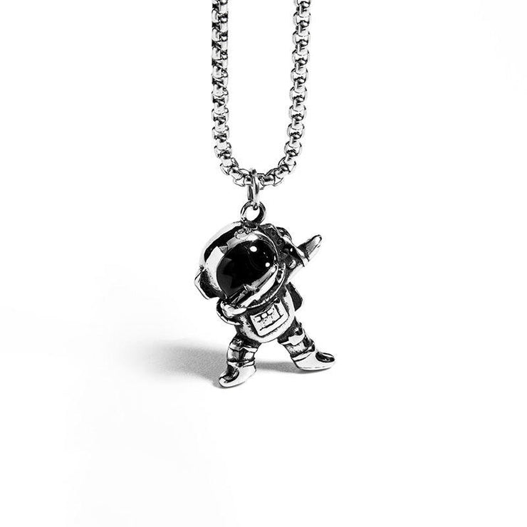 HipHop Astronaut Pendant Necklace with Chain for Men & Women