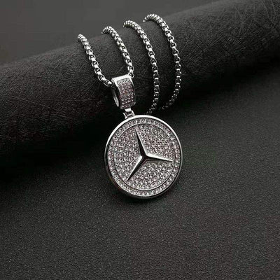 Mercedes Sign Iced Out Bling Pendant for Men