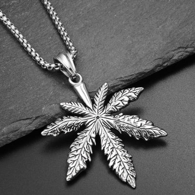 Fashion Punk Trending Hip Hop Hemp Leaf Handmade Crystal Cuban Iced Out Bling Sparkle American Diamond Pendant Cubic Zirconia Necklace with Chain Gift Jewelry for Men and Women