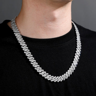 14 MM DIAMOND PRONG CUBAN CHAIN FOR MEN