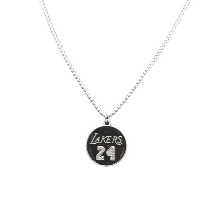HIPHOP BLACK ROUNDED LAKERS 24 PENDANT NECKLACE FOR MEN & WOMEN
