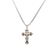 HIPHOP DOUBLE LAYER CROSS ICED OUT BLING PENDANT NECKLACE FOR MEN & WOMEN