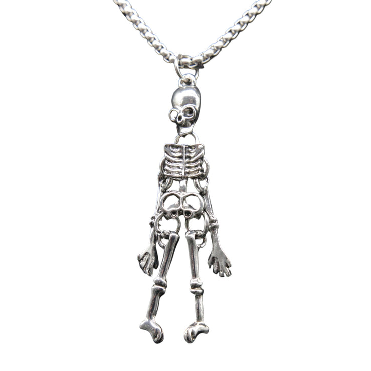HIPHOP Real Metal Gothic Dungeon Skeleton PENDANT NECKLACE FOR MEN & WOMEN