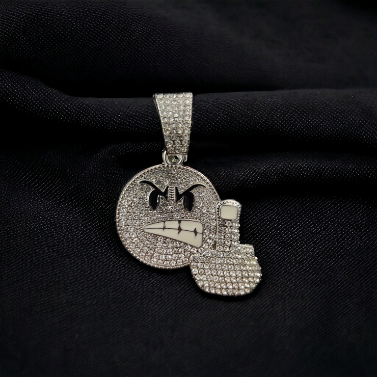 HIPHOP ANGRY EMOJI ICED OUT BLING PENDANT FOR MEN & WOMEN