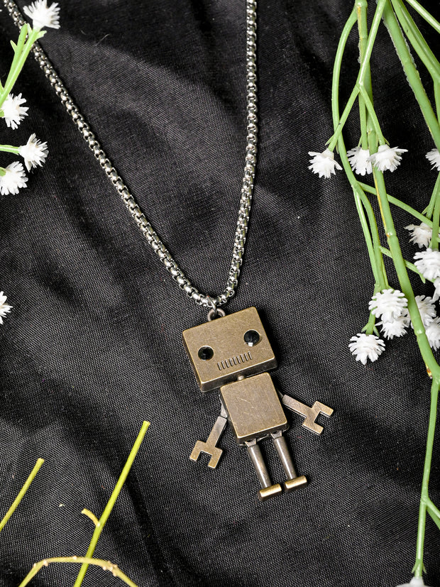 HIPHOP CUTE ROBOT PENDANT NECKLACE WITH CHAIN FOR MEN & WOMEN