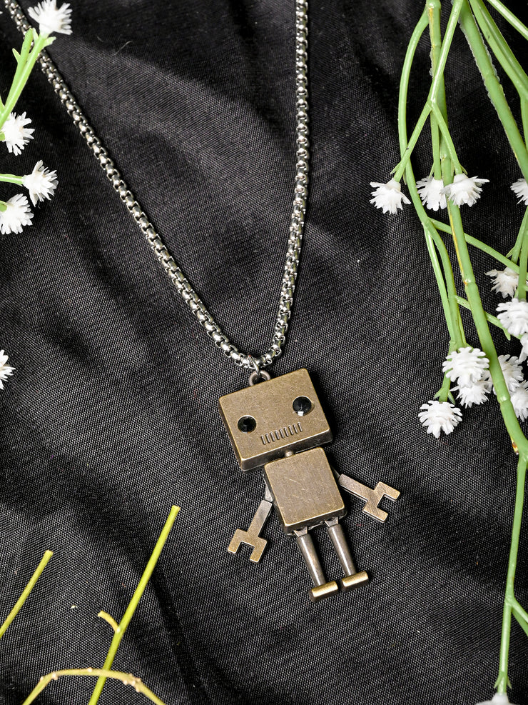 HIPHOP CUTE ROBOT PENDANT NECKLACE WITH CHAIN FOR MEN & WOMEN