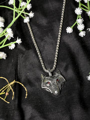 HIPHOP RED EYE WOLF PENDANT NECKALCE WITH CHAIN FOR MEN & WOMEN