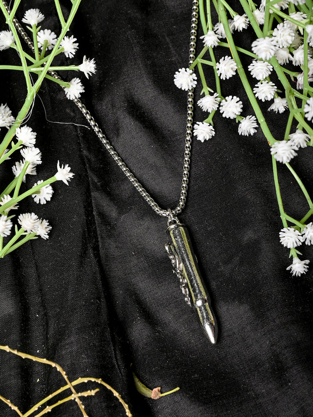 HipHop Devil Bullet Pendant Necklace with Chain for Men & Women
