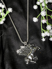HIPHOP TRENDY PEGASUS HEAVENLY HORSE WITH WINGS NECKLACE PENDANT FOR MEN & WOMEN