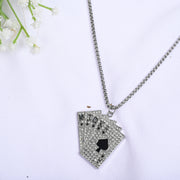 HipHop Poker Face Cards Iced Out Bling Pendant for Men & Women