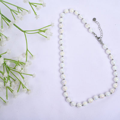 WHITE MOTI NECKLACE FOR WOMEN