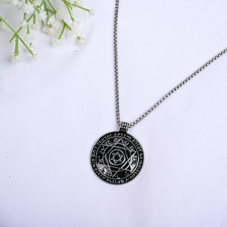 HIPHOP Constellation Tarot Hexagram Talisman Solomon Seal Necklace for Men & Women