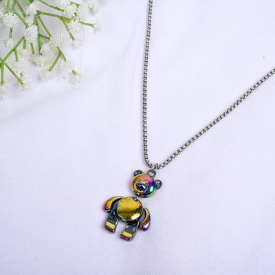 CUTE FAT RAINBOW TEDDY PENDANT FOR MEN