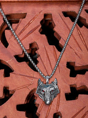 HIPHOP RED EYE WOLF PENDANT NECKALCE WITH CHAIN FOR MEN & WOMEN