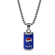 Fashion Punk Trending Hip Hop Pepsi Can Handmade Crystal Cuban Iced Out Bling Sparkle American Diamond Pendant Cubic Zirconia Necklace with Chain Gift Jewelry for Men and Women