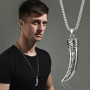Fashion Punk Trending Hip Hop Elephant Ivory Tusks Teeth Handmade Crystal Cuban Iced Out Bling Sparkle American Diamond Pendant Cubic Zirconia Necklace with Chain Gift Jewelry for Men and Women