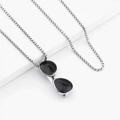 Fashion Punk Trending Hip Hop Aviator Sunglasses Handmade Crystal Cuban Iced Out Bling Sparkle American Diamond Pendant Cubic Zirconia Necklace with Chain Gift Jewelry for Men and Women