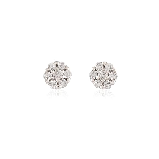 Pravi Jewels Pure 925 Sterling Silver CZ Floral Ear Stud Earrings For Women and Girls, Ideal Valentine Gift.