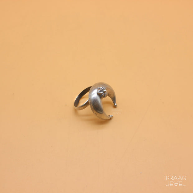 Crescent Moon Silver Ring