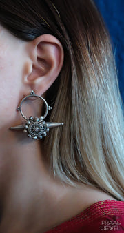 Suramya 925 Silver Earrings With Oxidised Polish