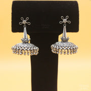 Umbrella 925 Silver Jhumka Earrings With Oxidized Polish 0117