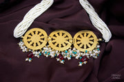 Shwetrakta 925 Silver Kundan Choker Necklace With Gold Polish 0094